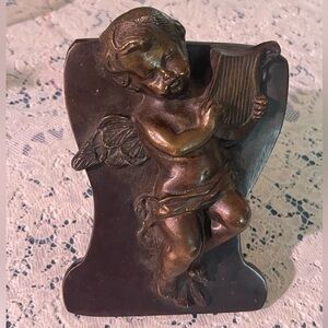 Bronze Cherub bookend- Vintage